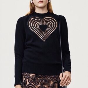 Christopher Kane Wool Cashmere Heart Cut Out Sweater in Lilac Lavender Purple